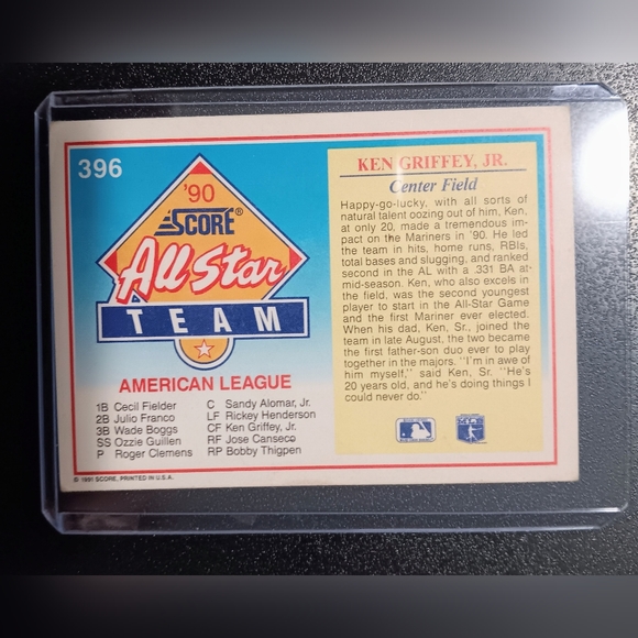 Ken Griffey Jr PSA 10-1991 Score - #396 - Picture 2 of 9